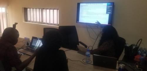 Consultant Speech & Language Pathologist (SLP) Ms. Tomi Agboola-Odeleye training staff of The Zeebah Foundation