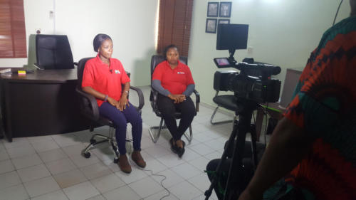 Oluwadamilola Olukitibi (TZF Assistant Training Coordinator) and Ezinne Uwazie (Head of TZP Programs) during the interview.