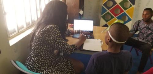 Consultant Speech & Language Pathologist (SLP) Ms. Tomi Agboola-Odeleye carrying out an assessment of a client at The Zeebah Place Abuja
