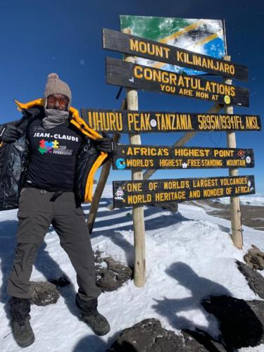 Jean-Claude a supporter of The Zeebah Foundation  partaking in a mountain climb event at the Mount Kilimanjaro, Uruhu Peak, Tanzania. 