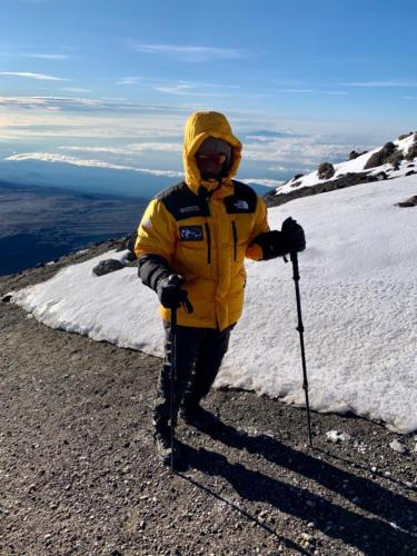 Jean-Claude a supporter of The Zeebah Foundation  partaking in a mountain climb event at the Mount Kilimanjaro, Uruhu Peak, Tanzania. 