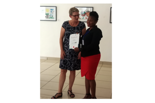 Certificate of participation presented to the children (Represented by staff of the Zeebah Place, Abuja and Parent) by Reine Hess (Minister Counsellor, Embassy of the Federal Republic of Germany, Abuja).