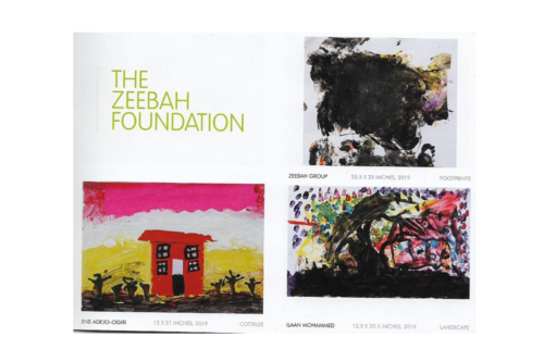 Framed artworks by the children of The Zeebah Place Abuja on exhibition
