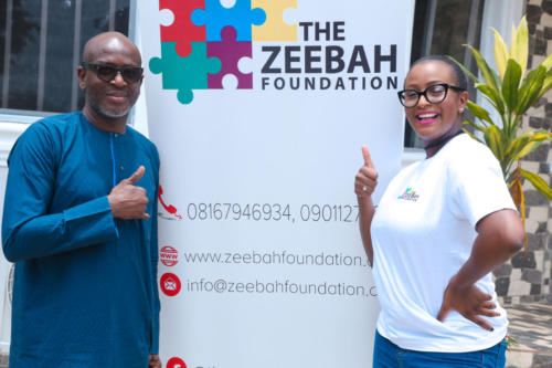 Mr. Nzan Ogbe (Chairman, The Zeebah Foundation), Dr Julia Ejiogu (Clinical Director, The Zeebah Foundation) with Dj Cuppy (The Zeebah Foundation Ambassador)